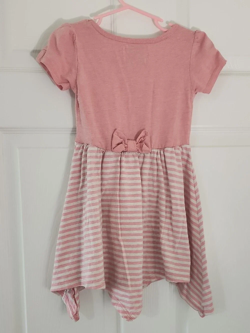Girls' Disney Pink Snow White Striped Handkerchief Hem Dress